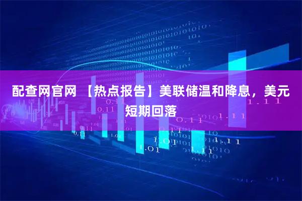 配查网官网 【热点报告】美联储温和降息，美元短期回落